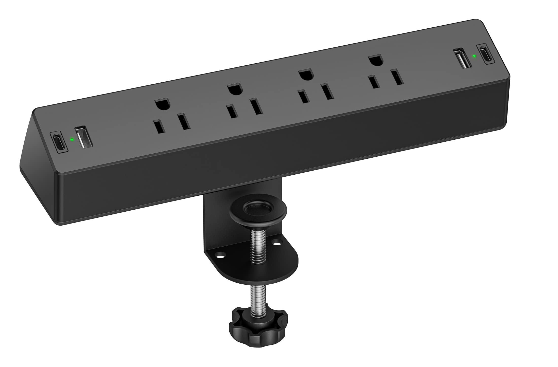Desk Clamp Surge Protector, 10 FT Extension Cord, Fast Charging Station with 4 AC Outlets 2 USB-A and 2 USB-C Ports, Fit 1.7 inch Tabletop Edge, Desk Power Strip for Home Office Room Image