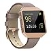 for Fitbit Blaze Bands with New Metal Frame,Austrake Replacement Leather Slim Straps with Stainless Steel Buckle for Fitbit Blaze Strap for Women Men,Grey