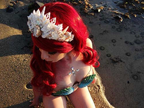 White Wedding Mermaid Crown by Star Stuff Boutique Mermaid Headress, Whhite Mermaid Headdress, High Energy Mermraid Headpiece, Crystal Tiara