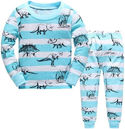 Qtake Fashion 1-12 Years Boys Pajamas Children Clothes Dinosaur Set 100% Cotton Little Kids Pjs Sleepwear
