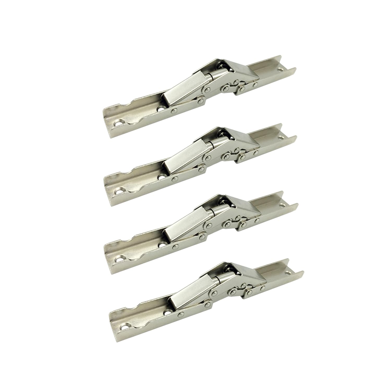 LIKERAINY Screw on Sturdy Hinge with Spring 90 Degree Hinges Without Cup Drilling Kitchen Cabinet Cupboard Door Steel Hinge for Full Overlay and Inset Doors Pack of 4 Pcs