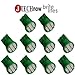 britelites 10x T10 8-SMD Green LED Car Lights Bulb Interior, Instrument Cluster, License Light W5W, 147, 152, 158, 159, 161, 168, 184, 192, 193, 194 2825