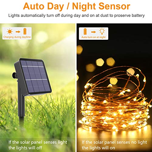 Guirnalda Luces Exterior Solar, Kolpop Cadena de Luces 26 Metros 240