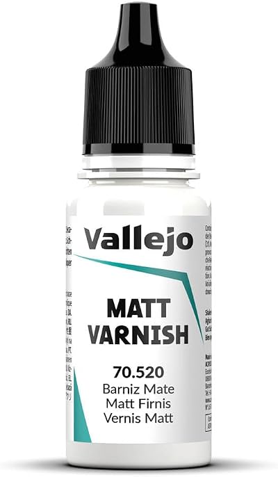 Vallejo Matt Varnish Water-Based Acrylic Finish 18 ml Non-Toxic Quick-Drying