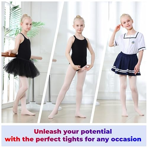 DIPUG Ballet Tights for Girls Dance Tights Toddler Thick Soft