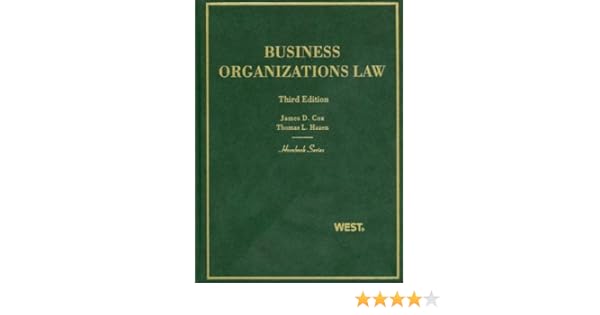 Business Organizations Law 3d Hornbooks By Thomas Lee - 