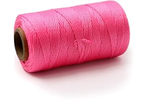 GOLDEN COCK Pink Mason Line String – 393ft, 1.3mm Thick Twisted Polypropylene – Durable Construction Twine for Laying Bricks, Blocks, Fences in Gardening, DIY & Landscaping Projects