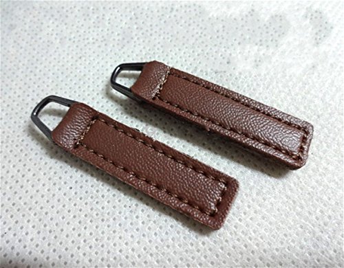 CHENGYIDA 10- PACK Replacement PU Leather Zipper Pull Tabs 10X35mm for Boot/Jacket/Bag/Purse (COFFEE)