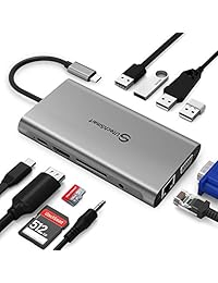 UtechSmart   Adaptador USB C a HDMI 6 en 1 con 3,280.8 ft de Ethernet, puerto de carga PD tipo C, 3 puertos USB 3.0, compatible con MacBook Pro, ChromeBook, XPS