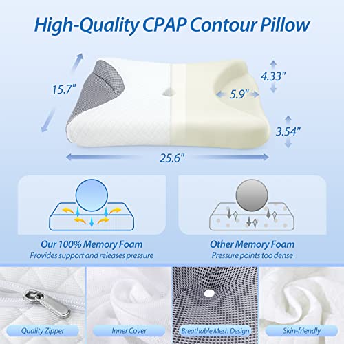 HOMCA CPAP Pillow, Memory Foam Pillow for Side Sleepers, Sleep Apnea
