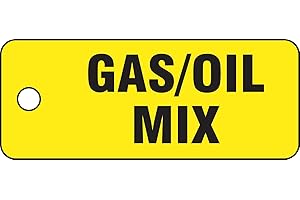 Accuform Signs TCH206 Container Tag, Legend "Gas/Oil Mix", 2" Length x 5" Width x 0.080" Thickness, Polycarbonate, Black on Yellow