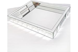 Wocred Perfume Tray,Super Gorgeous Vanity Tray with Handles,Jewelry Organizer Decorative Tray for Dresser,Coffee Table,Bedroom Ottoman(11”x15”x2”)