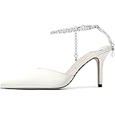 Vertundy Women's High Heel Stiletto Pumps Closed Pointed Toe Ankle Strap Fashion Strappy Sandals Comfortable Party Wedding Dressy Shoes 3.3IN
