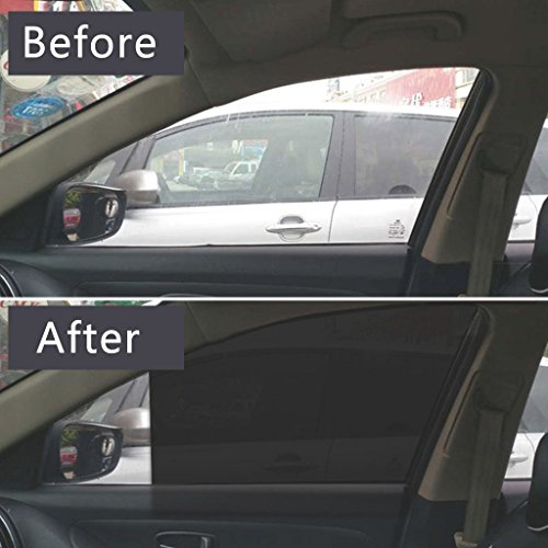 OTGO 2pcs Car Sun Shade UV Electrostatic Stickers Car Sunscreen Window Film, Black,63x43cm