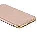 iPhone 8 Case,iPhone 7 Case, LONTECT Slim PU Leather Folio Flip Case with Card Slot & Clear Soft TPU Back Cover for Apple iPhone 8/iPhone 7 - Gold