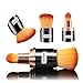 [Dual-ended] Foundation Makeup Brushes, Kabuki Blush Powder Brush, Premium Retractable Concealer Cosmetic Kit, Soft Synthetic Hair, Dry or Blending Liquid Cream Use