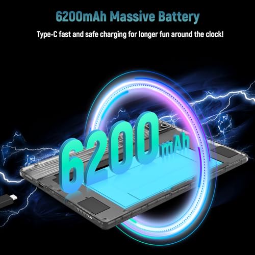 Gleeso Tablet Android 15, Tablet 10 Inch with 30GB RAM+128GB ROM | Octa-Core A733 Processor | WiFi 6 | Android Tablets 10 Inch with 6200mAh | Bluetooth 5.4 | OTG | PC Mode(Black)