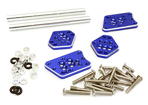 Integy RC Model Hop-ups C27306BLUE Billet Machined Adjustable Shock Mount Plate (4) for Axial 1/10 SCX10 II