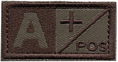 Blood Type A Positive POS Badge - Embroidered Morale Military Velcro Patch