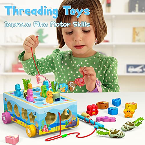 UNIH Montessori Toys for 1 2 3 Year Old Boy Girl, Shape Sorting Toys