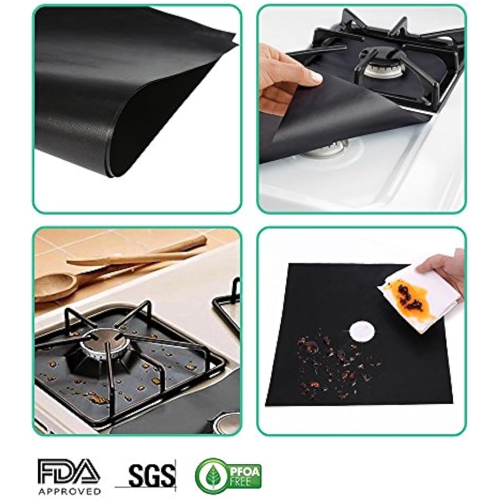 10Pack Gas Stove Burner Covers, Nonstick Stovetop Liners Range
