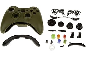Melocyphia Full Housing Shell Case Cover with Buttons for Xbox 360 Wireless Controller Replacement (Black)