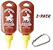Sriracha Mini Hot Sauce Refillable Keychain Bottle 1.7oz (Sauce Not Included) (2-Pack)