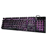 BeeMoon Three colors Backlit Wired USB Gaming Keyboard Support Windows 10/ 8 / 7 / Vista / XP, Mac, Linux