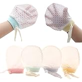 Adeimoo Cute Boys Girls Cotton No Scratch Gloves Drawstring Adjustable Mittens for Baby Infants