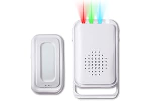 HONETEEK Motion Sensor Detector Door Chime for Business Store Entry Alert, Welcome Buzzer Monitor Doorbell Alarm for Home Elderly, LED Indicators & Vibration (1 Sensor & 1 Receiver)