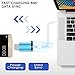 5 Pack USB Type C Adapter, AFUNTA USB C to Micro USB Convert Connector Fast Charger with Keychain Compatible Samsung Galaxy S8 New MacBook Pixel XL Nexus 5X 6P-Blue