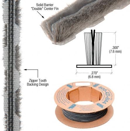 CRL Z78328B Zipper Pile Weatherstrip .270" Backing - .300" Pile Height - 400' Roll