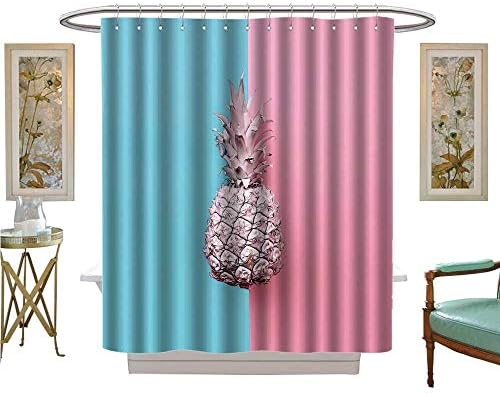 luvoluxhome Shower Curtains Fabric Extra Long Fashion Fake Pineapple on Exclusive Background. Minimal Style Bathroom Decor Sets with Hooks W72 x L96