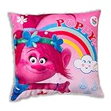Trolls Square Cushion Pillow, Polyester, Purple