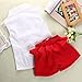 Fancy Baby Girls Princess Lace Floral Tops Shirt+Short Pants Outfits Set Twinset (6-7 Years, White&red)
