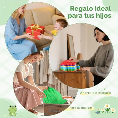 Jradse Frog March Stones for Children, 8 Pieces of Non-Slip Sensory Calculations, Indoor/Outdoor Motor Set 3-8 Years, Develops Motor Skills, Supports 120 kg