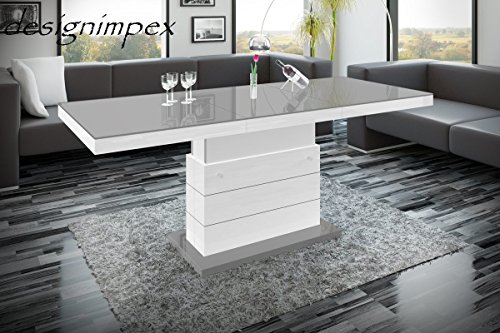 Design Couchtisch Matera Lux H 333 Grauweiß Hochglanz