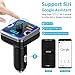 Bluetooth FM Transmitter for Car, Comsoon 7 Colors LED Backlit Bluetooth Car Adapter, Bluetooth Receiver Car Kit with Hands-Free Calling, QC3.0 Car Charger, Support USB Disk, microSD Card (Black)