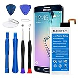 Galaxy S6 Edge Battery MAXBEAR 2600mAh Li-Polymer Built-in Battery EB-BG925ABE Replacement for Samsung Galaxy S6 Edge G925V G925A G925T G925P with Open Tool.