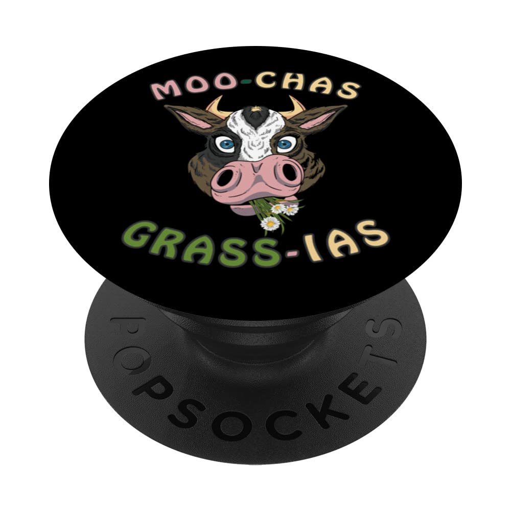 Farmers MOO-CHAS GRASS-IAS Cooler Lover Farmer's Girl PopSockets Swappable PopGrip