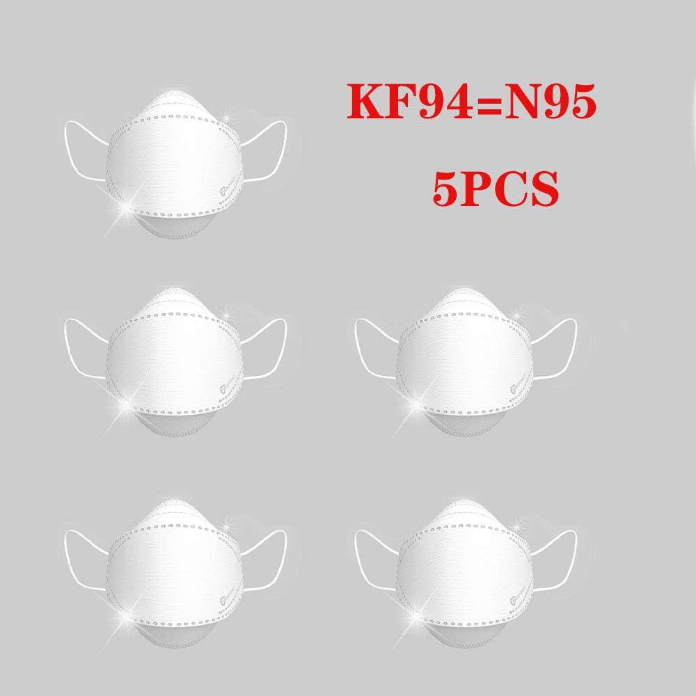 N95 Face Masks Daily Protective Masks 4 Layers 3D PM2.5 Dust Mask.(White,5pcs)