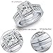 MABELLA Princess Sterling Silver Cubic Zirconia Wedding Engagement Ring Set Gifts for Women
