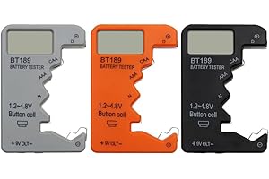 Easy to Use BT189 Battery Tester with LCD Display for 9V and Household Batteries, Reliable Performance (orange)