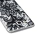 Galaxy J7 Case,ikasus Scratch-Proof Ultra Thin Crystal Clear Rubber Gel TPU Soft Silicone Bumper Case Cover with Shockproof Protective Case for Samsung Galaxy J7 SM-J700 (2015),Black Lace Flower #3