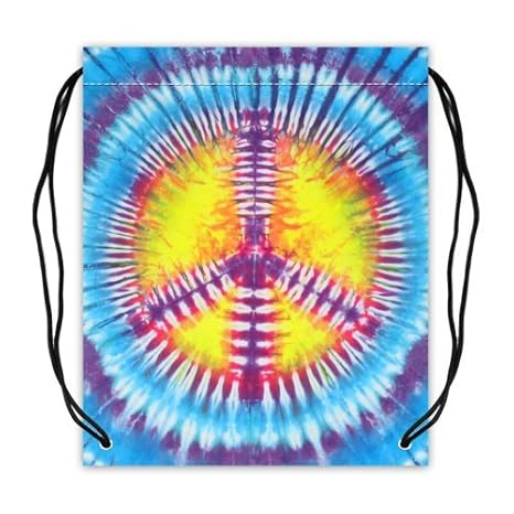 Símbolo de la Paz Tie Dye bolsa cordón mochila Bolsa Cadena saco ...