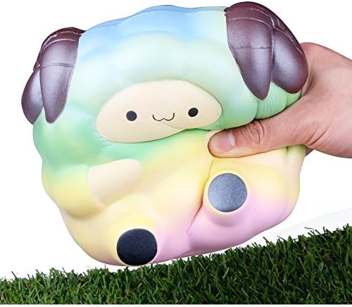 LaooDa 6.5" Jumbo Squishies Rainbow Galaxy Sheep Lamb Kawaii Cartoon Animal Soft Slow Rising Squeeze Kid Adult Toy for Collection Father's Day Gift