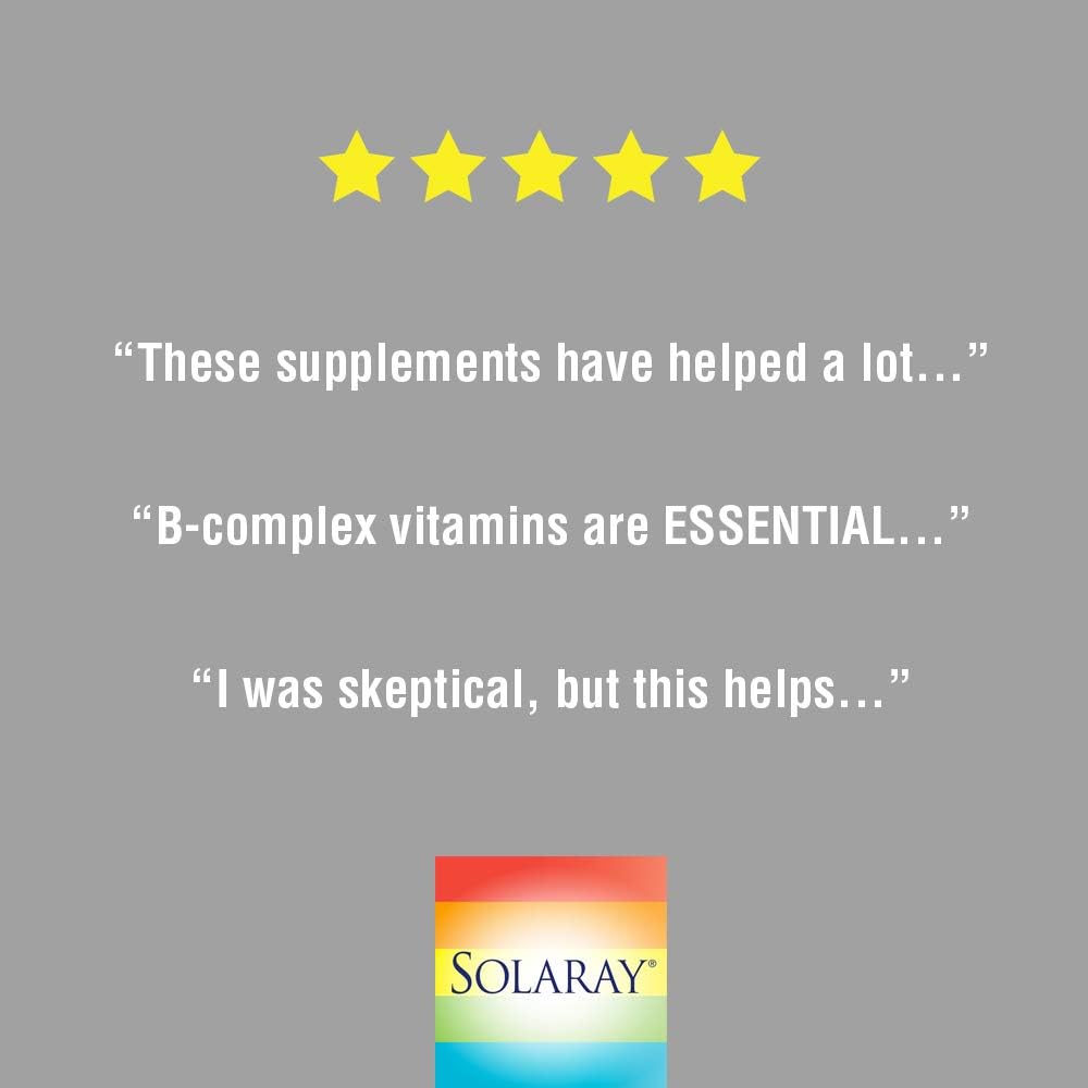 Solaray Mega Vitamin B-Stress, Two-Stage Timed-Release | Specially Formulated w/B Complex Vitamins for Stress Support | Non-GMO | Vegan | 240 Tabs: Health & Personal Care