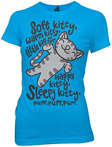 The Big Bang Theory Soft Kitty Song Juniors T-shirt, Turquoise, L