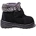 CONDA Kids Black Faux Fur Suede Boots - Fur Lined Winter Boots (Toddler/Little Kid/Big Kid)