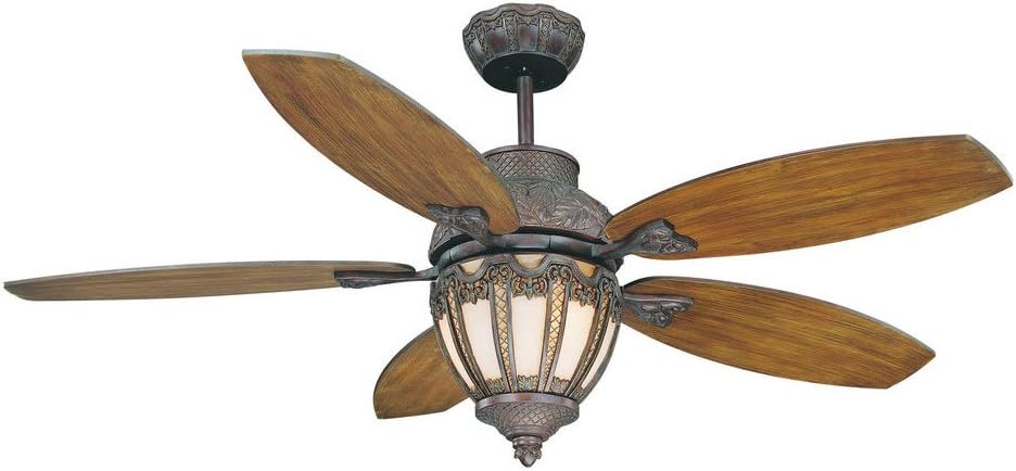 Savoy House 87 8050 52 Tapestry Leaves Ceiling Fan Bark And Gold